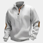 Refined High Collar Henley Sweater - Cross & Crown