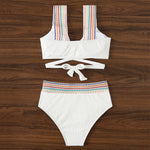 Angeline's® | Bikini With Crossed Shoulder Straps and High Waist