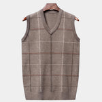 Academic Checkered Knit Vest - Cross & Crown