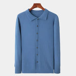 100% Cashmere Polo Cardigan - Cross & Crown