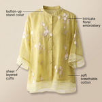 EMILY COTTON TOP WITH EMBROIDERED FLOWERS