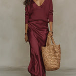 Anaïs – Elegant Satin Midi Dress