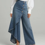 ELVORIA WRAP-STYLE DENIM JEANS