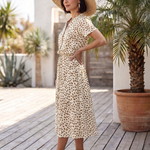 Belladonna | Printed Button Front Belted Midi Dress