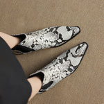 Nessa Snake Pattern Leather Boots
