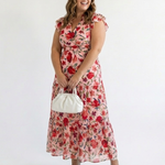 Lila | Floral V-Neck Tiered Midi Dress