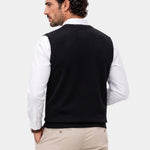 100% Cashmere V Neck Knit Vest - Cross & Crown