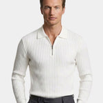 Elegant Quarter Zip Long Sleeve Polo - Cross & Crown