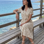 Belladonna | Printed Button Front Belted Midi Dress