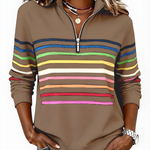 EVELINA STRIPED QUARTER ZIP