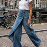 ELVORIA WRAP-STYLE DENIM JEANS