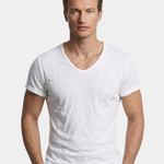 Albo Classic Linen V Neck T-Shirt – Cross & Crown
