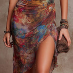 POPPY RUCHES MIDI DRESS