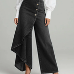 ELVORIA WRAP-STYLE DENIM JEANS