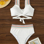 Angeline's® | Bikini With Crossed Shoulder Straps and High Waist