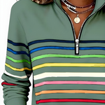 EVELINA STRIPED QUARTER ZIP