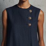 AUBREY | ASYMMETRIC BUTTON MINI DRESS