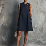 AUBREY | ASYMMETRIC BUTTON MINI DRESS