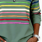 EVELINA STRIPED QUARTER ZIP