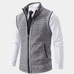 Elegant Full-Zip Sweater Vest - Cross & Crown
