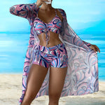 Bordesley® | Stylish 3 Piece Print Bikini Set
