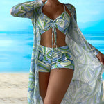 Bordesley® | Stylish 3 Piece Print Bikini Set