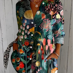 Anica - Vibrant Artistic Button-Up Blouse