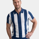 Navy Stripe Polo - Cross & Crown