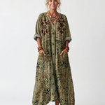 Aleta | Button Front Oversized Pocket Midi Dress