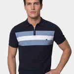 Classic Fit Quarter Zip Business Casual Short Sleeves Polo - Cross & Crown