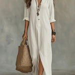 Celine™ | Black Maxi Dress with Buttons
