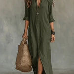Celine™ | Black Maxi Dress with Buttons