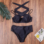 Amanda® | High Waist Push Up Cross Bikini Top