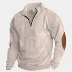 High Collar Quarter Zip Corduroy Pullover - Cross & Crown
