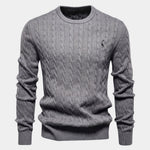 Cotton  Crew Neck Pullover Sweater - Cross & Crown