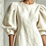 Blanche | Floral-Hem Puff-Sleeve Mini Dress