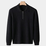 Elegant Quarter Zip Long Sleeve Polo - Cross & Crown