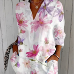 Anica - Vibrant Artistic Button-Up Blouse