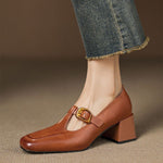 Elena Genuine Leather Heels