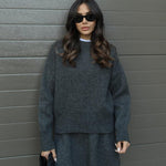 Baumwollpullover-Kleid in einfarbigem Burgunder-Design