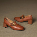 Elena Genuine Leather Heels