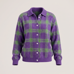 CLARA SAGE PLAID CARDIGAN