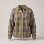 CLARA SAGE PLAID CARDIGAN