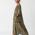 Aleta | Button Front Oversized Pocket Midi Dress