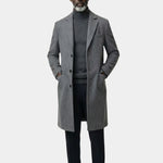 Mens Wool Blend Trench Coat - Cross & Crown