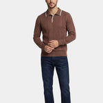 Vertical Ridge Knit Polo Shirt - Cross & Crown