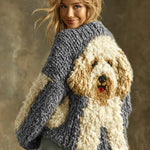 Baumwoll-Strickjacke mit flauschigem Hund