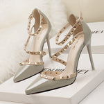 Stella Pointed Toe Studded Stiletto Heels