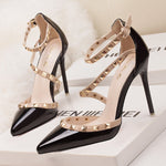 Stella Pointed Toe Studded Stiletto Heels