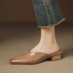 Iris Genuine Leather Chiseled-Toe Mules